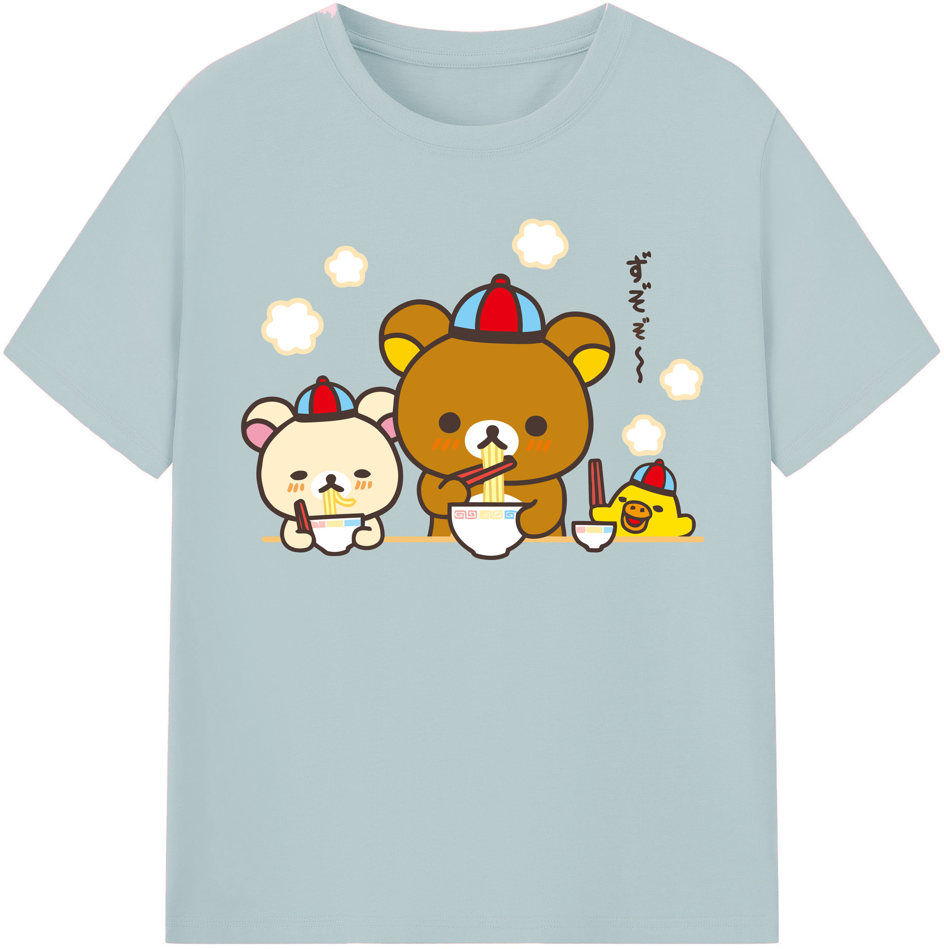 （画像用） リラックマ リラックマ キイロイトリ Rilakkuma Korilakkuma Kiiroitori 綿100％半袖Tシャツ（フロントプリント）